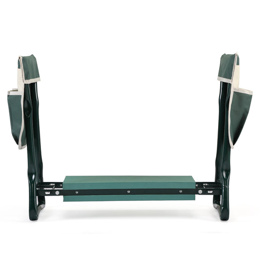 Outdoor 2-in-1 Garden Stool and Kneeler; Garden Bench with Tool Bags; Kneeling Pad; Gift for Parent; Portable; Green