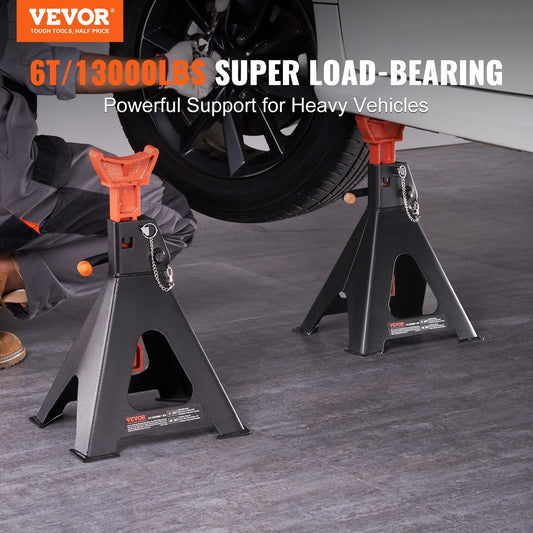Jack Stands, 6 Ton (13,000 lbs) Capacity Car Jack Stands Double Locking