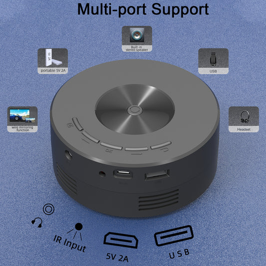 Mini Projector YT200 Portable Video Beamer Home Theater 1080P Supported USB Sync Screen Smartphone Children Projectors