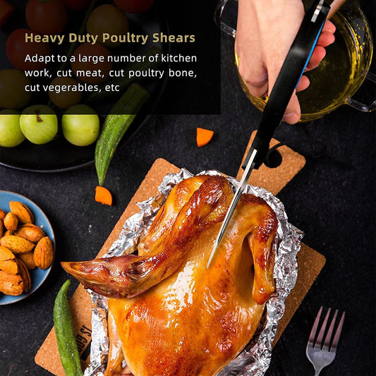 Kitchen Scissors; Cookit Kitchen Shears Heavy Duty Stainless Steel Chef Shears Utility Come Apart Food Shears for Chicken Poultry Fish Meat Vegetables