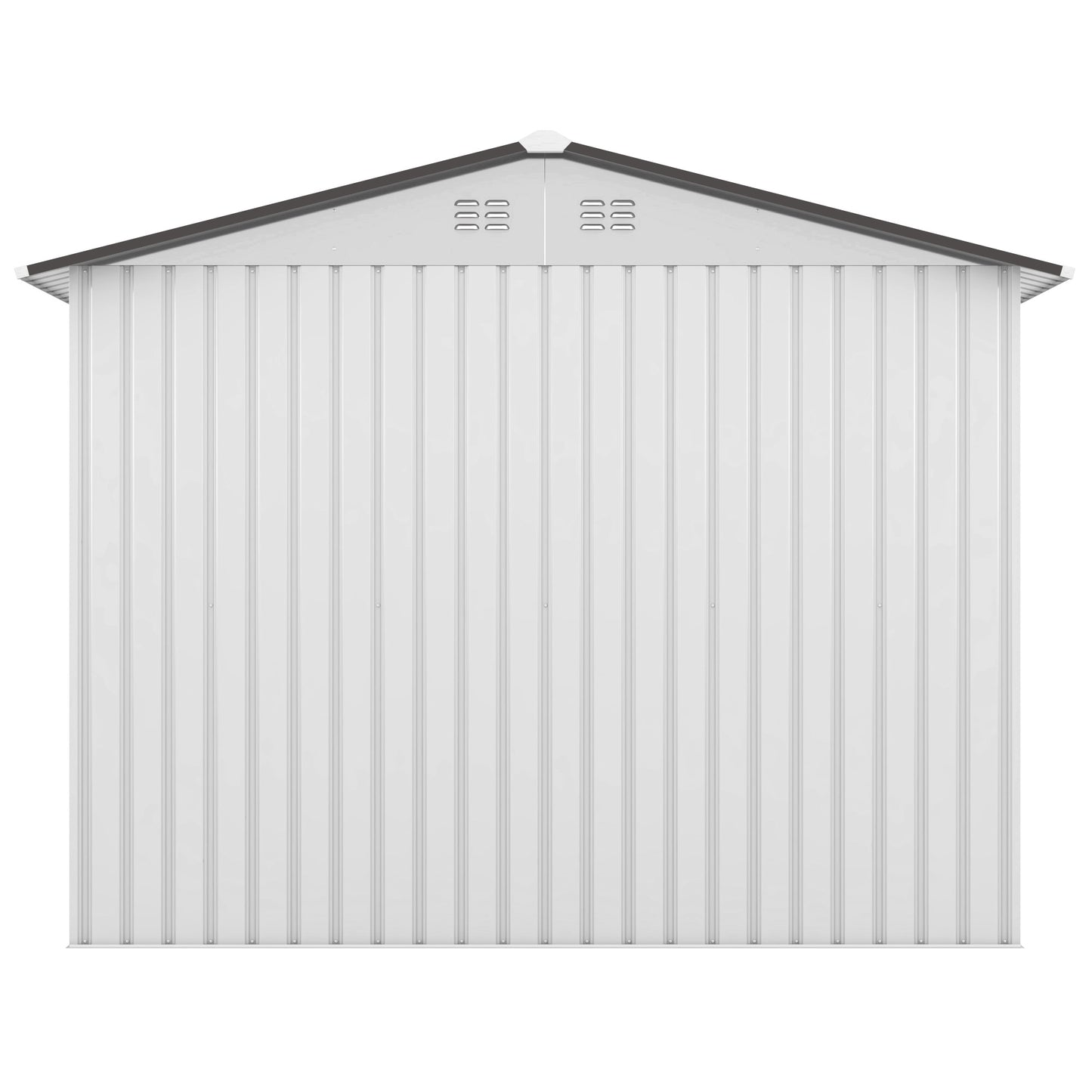 8' x 8' Outdoor Storage Shed, Metal Garden Shed with Double Sliding Doors, 4 Air Vents, Tool Storage House Shed for Yard, Patio, Lawn, White+Gray