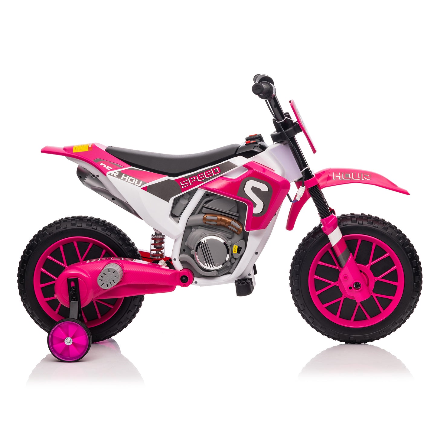 Motorcycle with Training Wheels - Magenta