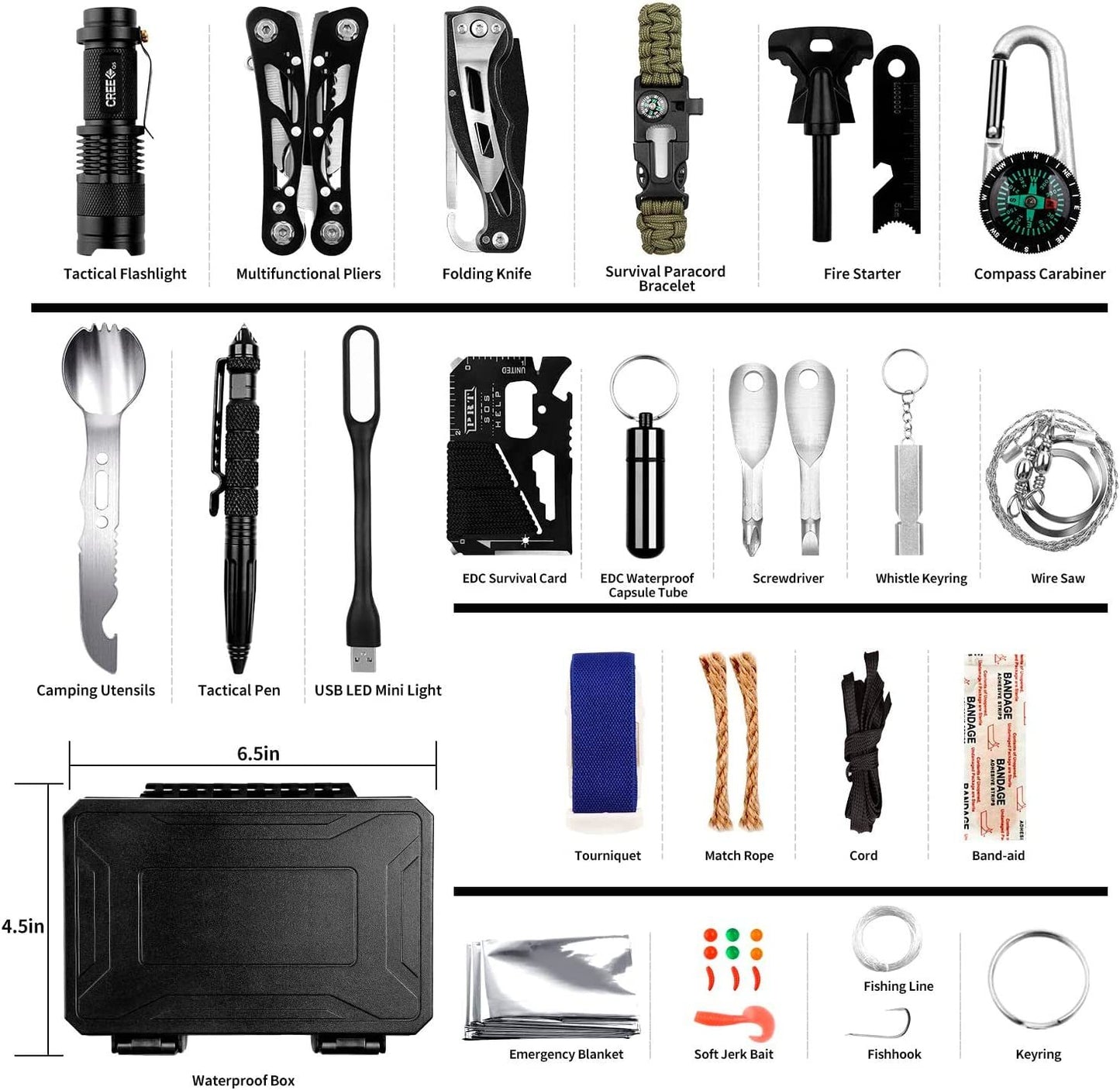 Emergency Survival Gear Kits 60 in 1