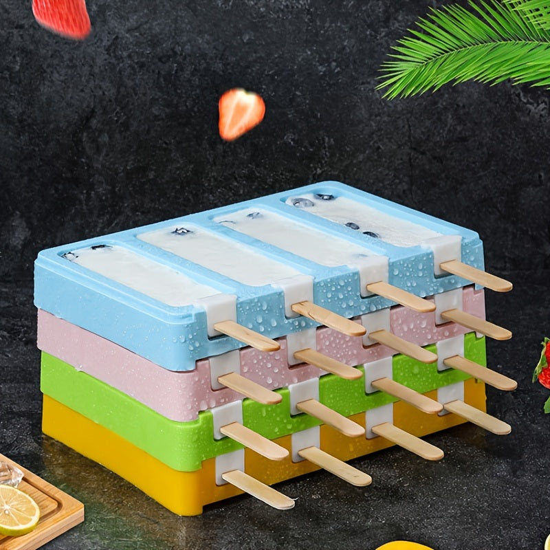 1pc Plastic PP Flat Lying Multi-layer Stacking With Dust-proof Cover; Ice Cream Mold; Homemade Ice Cream Mold