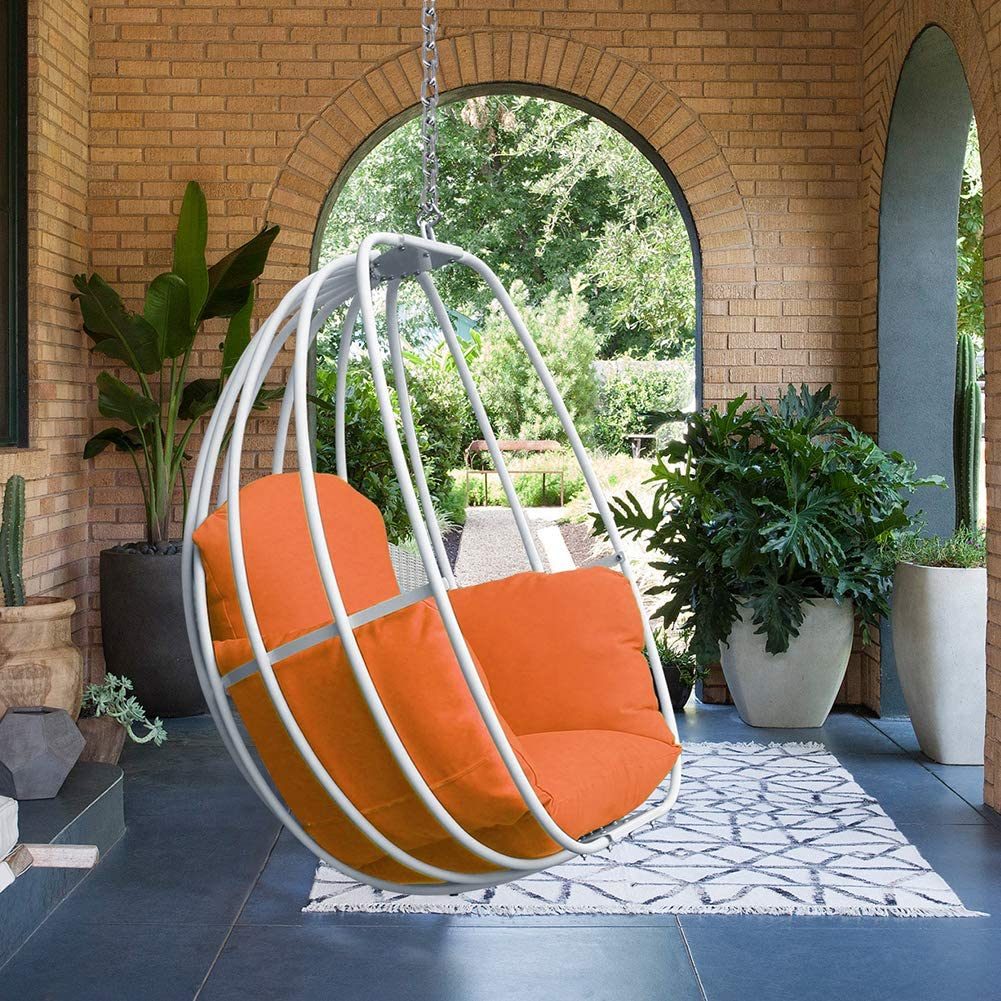 Aluminum Egg Chair; Hanging Swing Chair with Thickness Cushion for Indoor