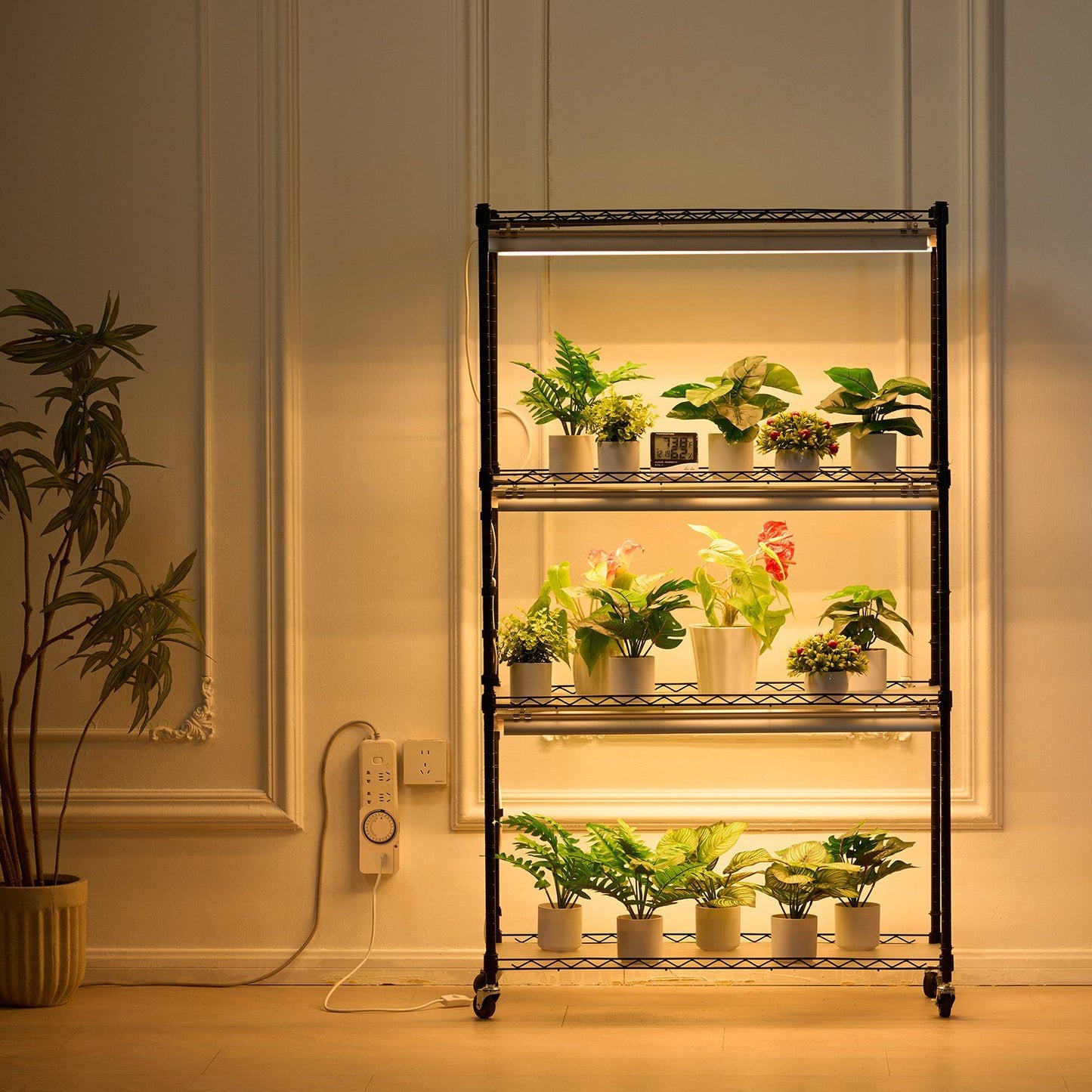 Plant Stand with Grow Lights 4 Tiers 180W 59.1" Tall Plant Grow Shelf