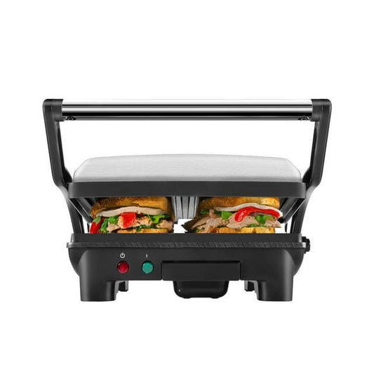 3-in-1 Electric Indoor Panini Press & Grill, 4-Slice Sandwich Press, Opens 180° for Grilling