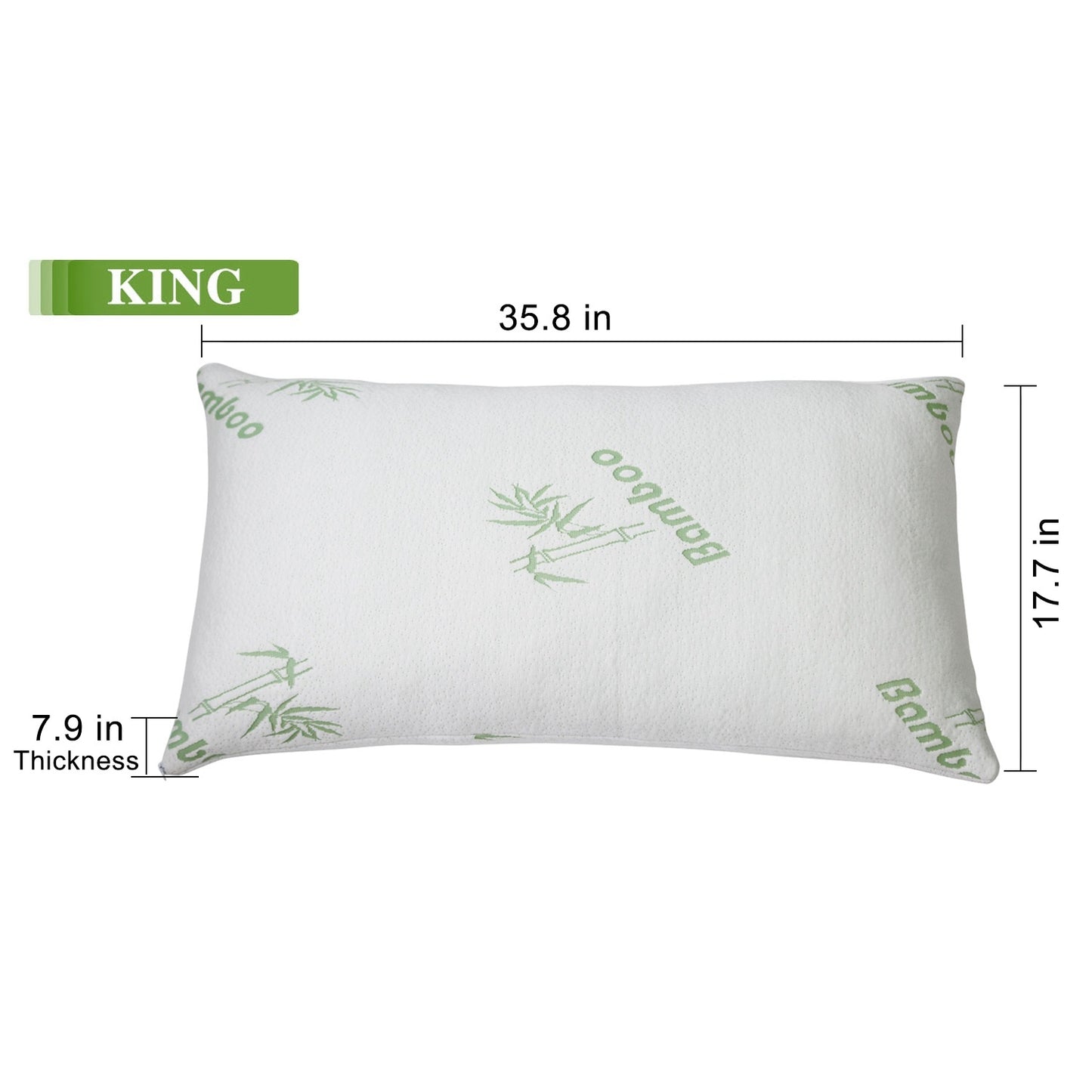 2Pcs Bamboo Memory Foam Pillow