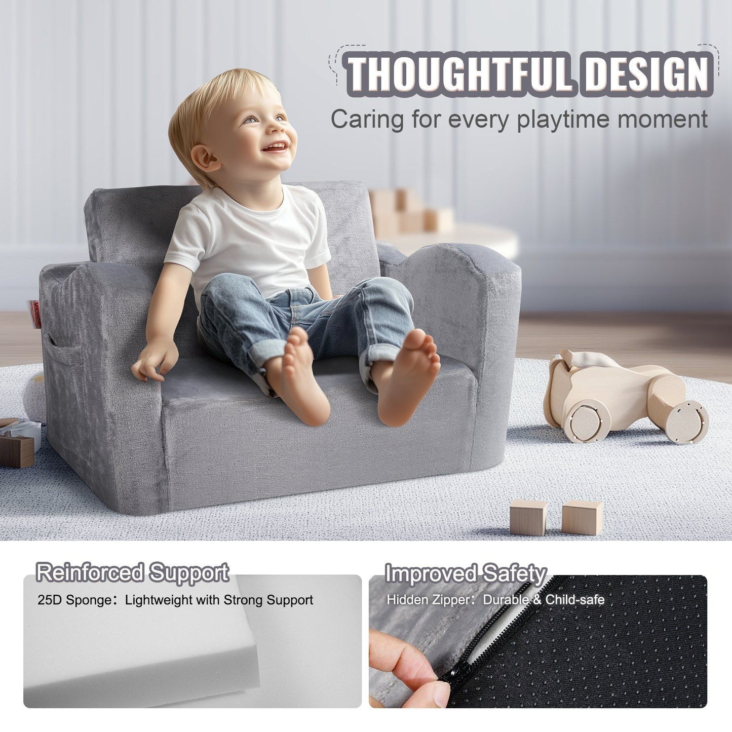 2-in-1 Toddler Couch Sofa Bed Fold Out