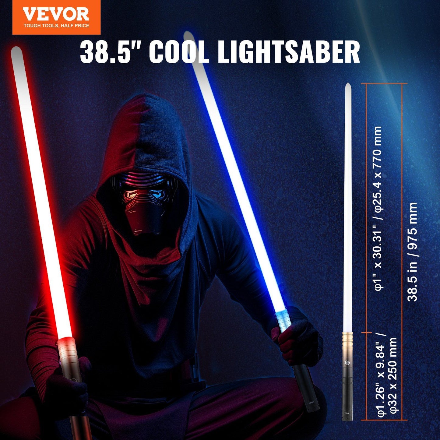 Lightsaber 12 RGB Colors 4 Sounds Rechargeable FX Dueling Light Saber