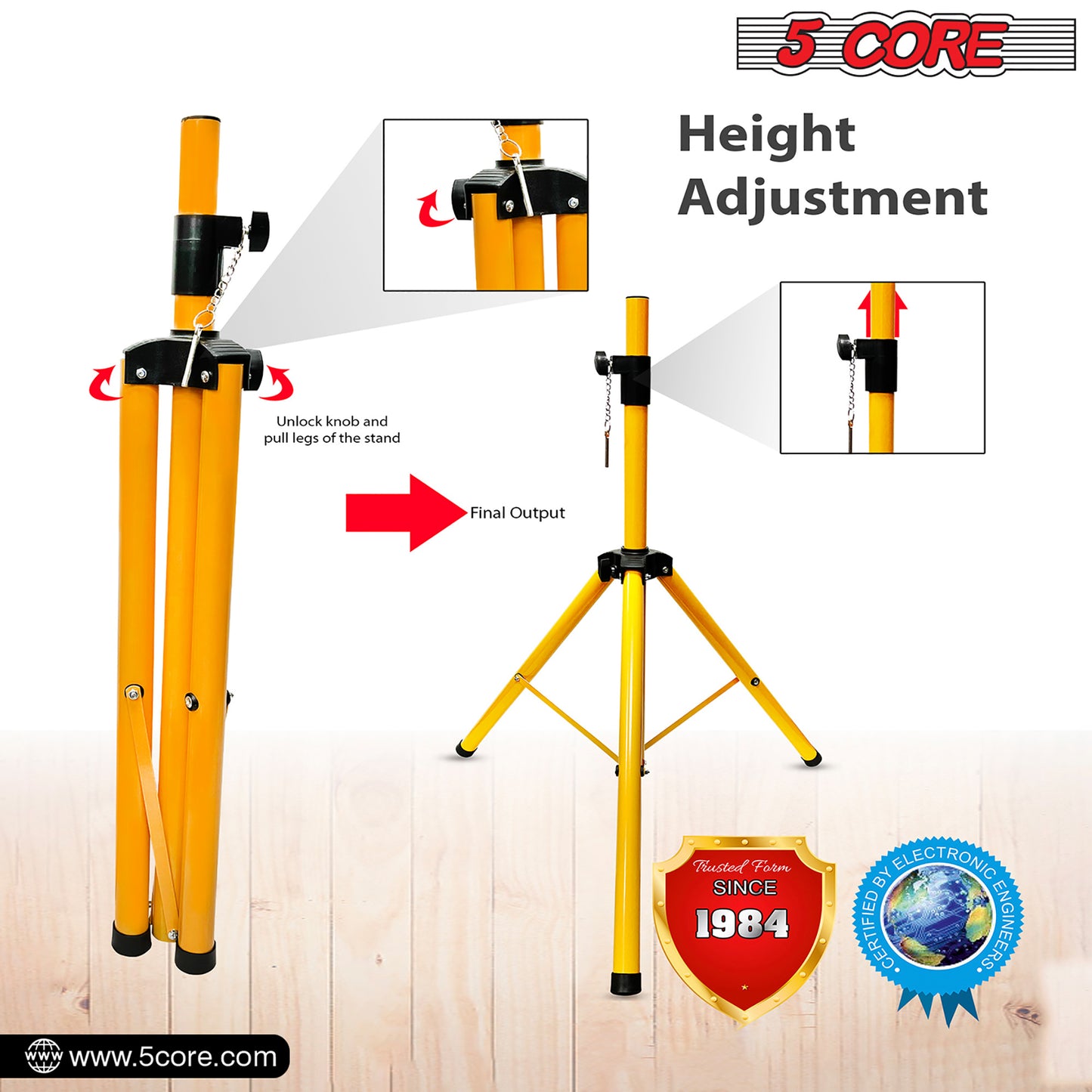 5 Core Speaker Stand Tripod Floor