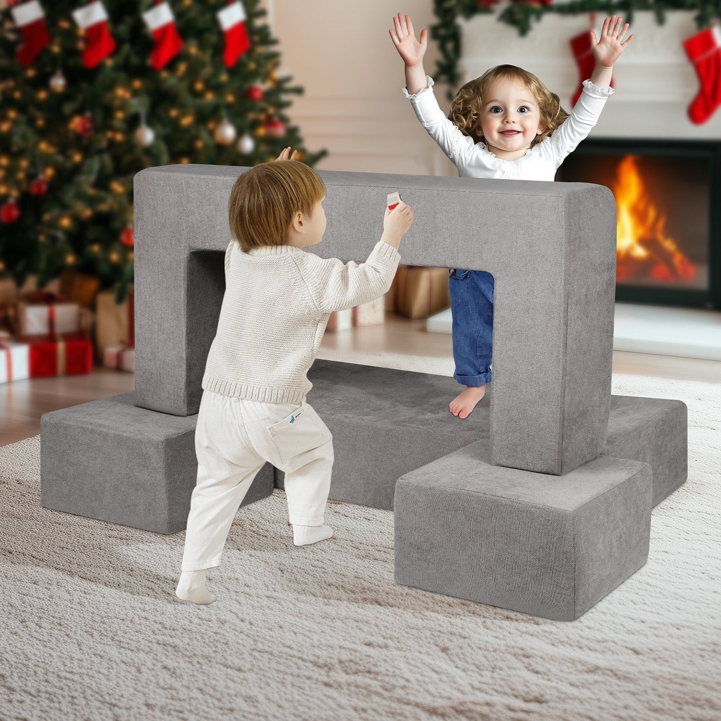 Kids Couch, 4Pcs Modular Kids Play Couch