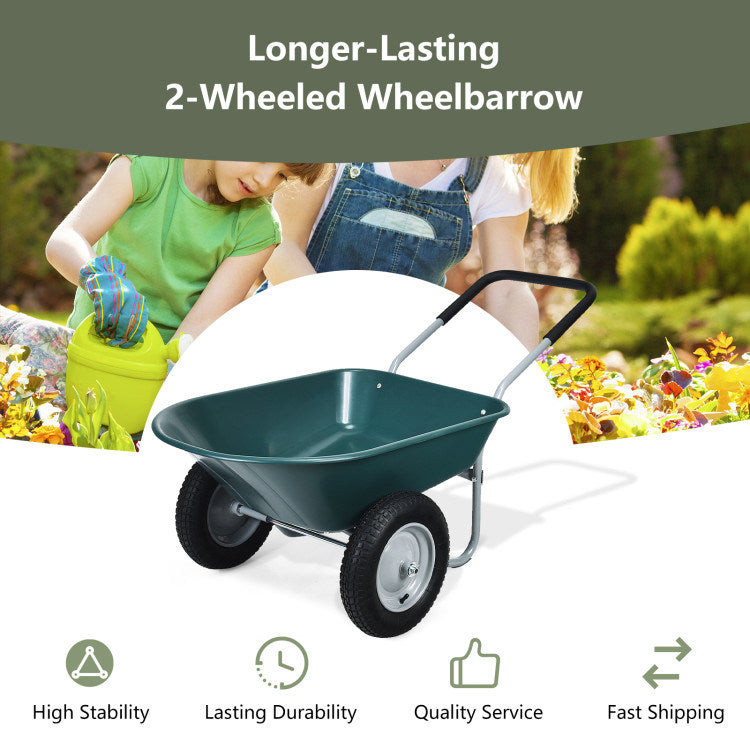 2 Tire Heavy-duty Dolly Utility Cart Wheelbarrow Garden Cart