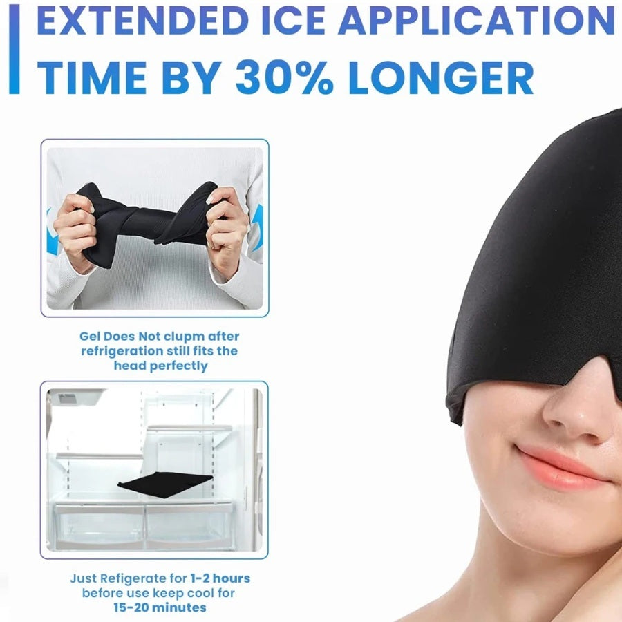 Gel Hot Cold Therapy Headache Pain Relief Cap 360° Massage