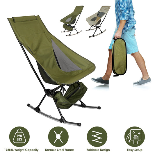 Portable Camping Rocking Chair 198LBS Weight Capacity