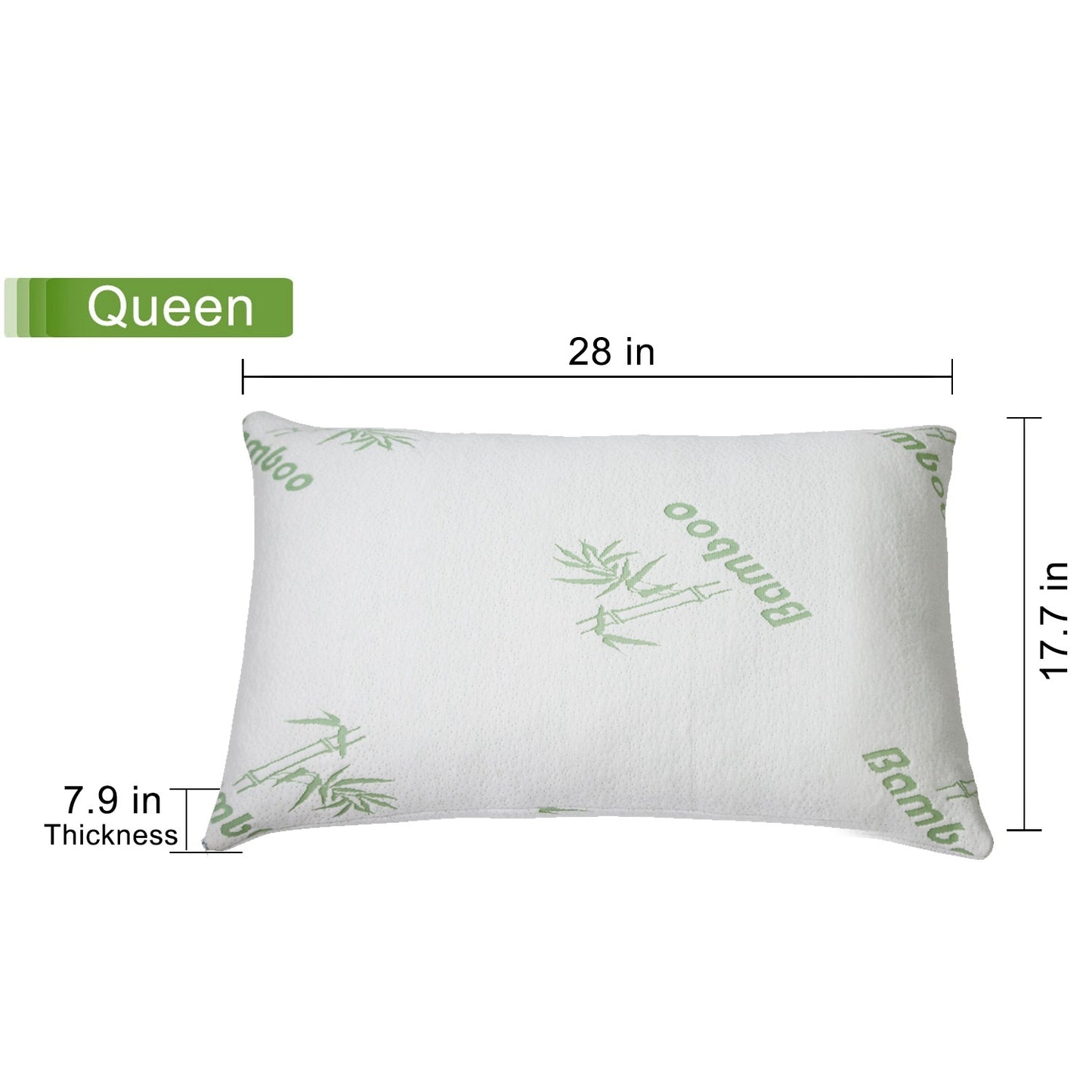 2Pcs Bamboo Memory Foam Pillow