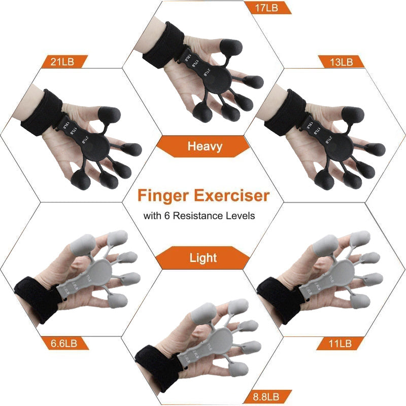 Finger Gripper Guitar Finger Exerciser 6 Resistant Strength Trainer Recovery Physical Equipment Hand Strengthener for Patients