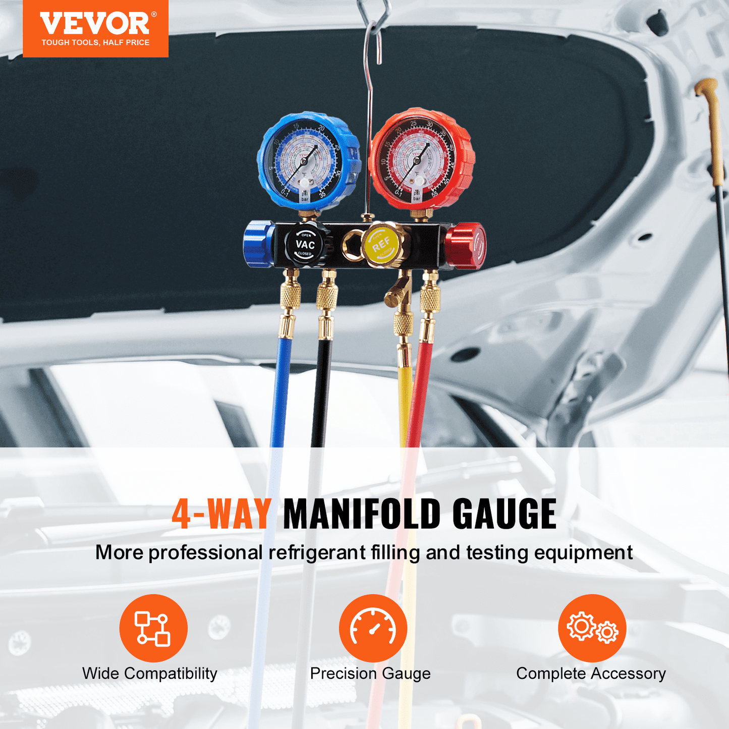 4 Way AC Gauge - AC Manifold Gauge Set