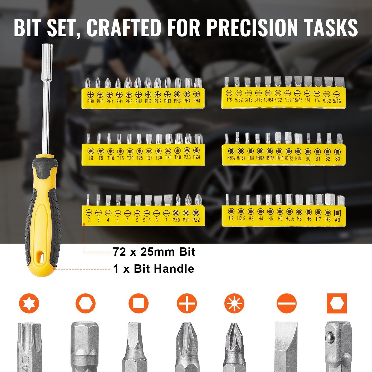 207-Piece Mechanics Tool Set 1/4" 3/8" 1/2" Drive Sockets SAE and Metric