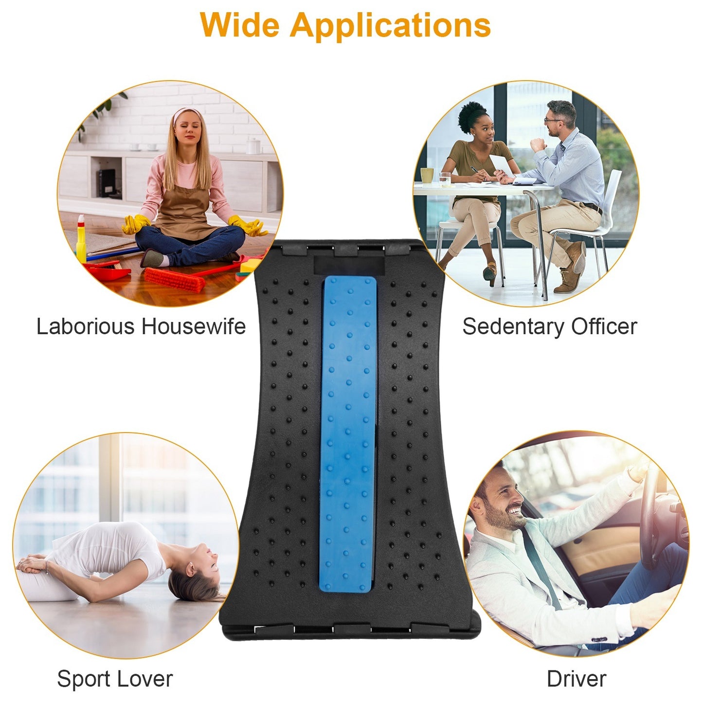 Back Massage Stretching Device Multi-Level Lumbar Spinal Support