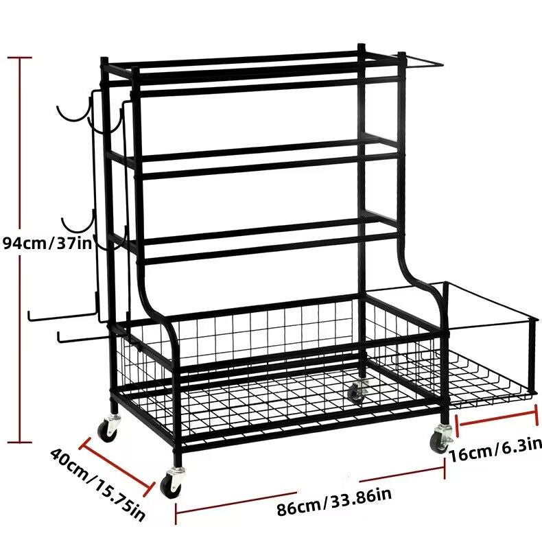 1 piece removable golf equipment storage rack basketball dumbbell roller sports gym storage rack