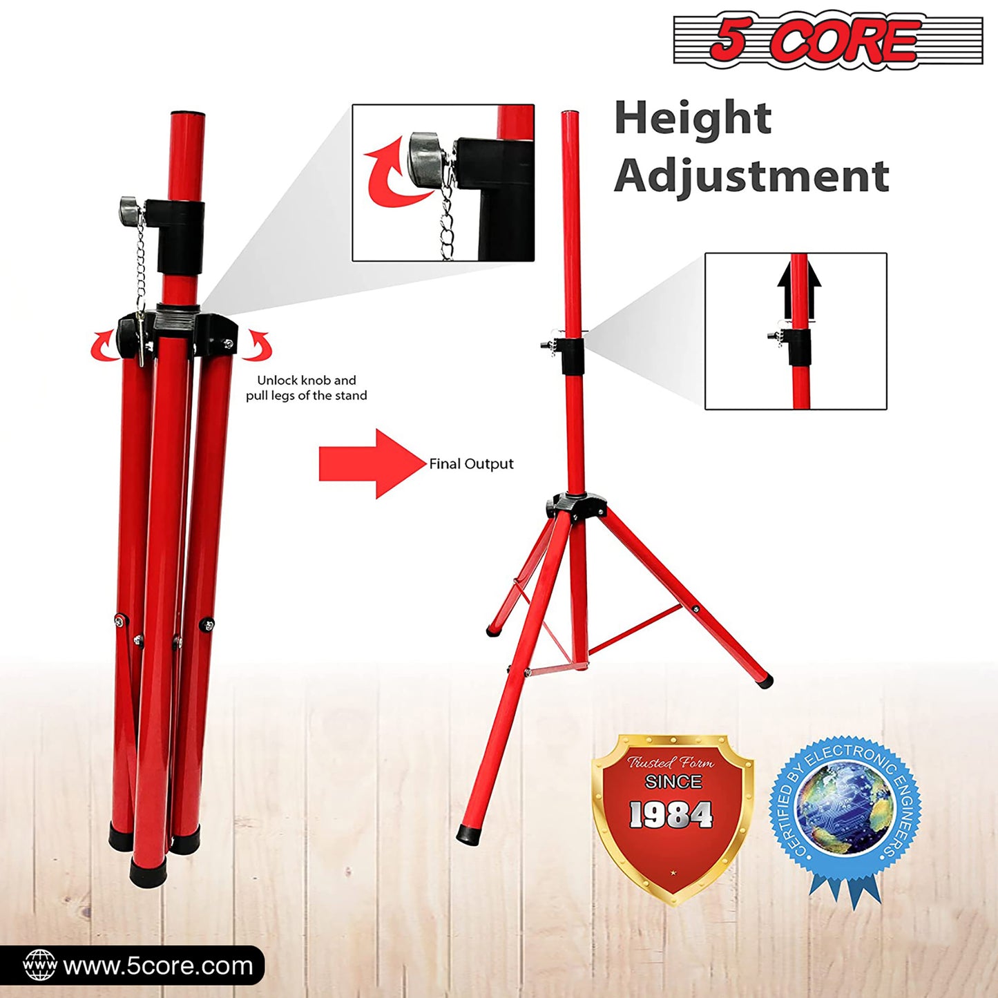 5 Core Speaker Stand Tripod Floor