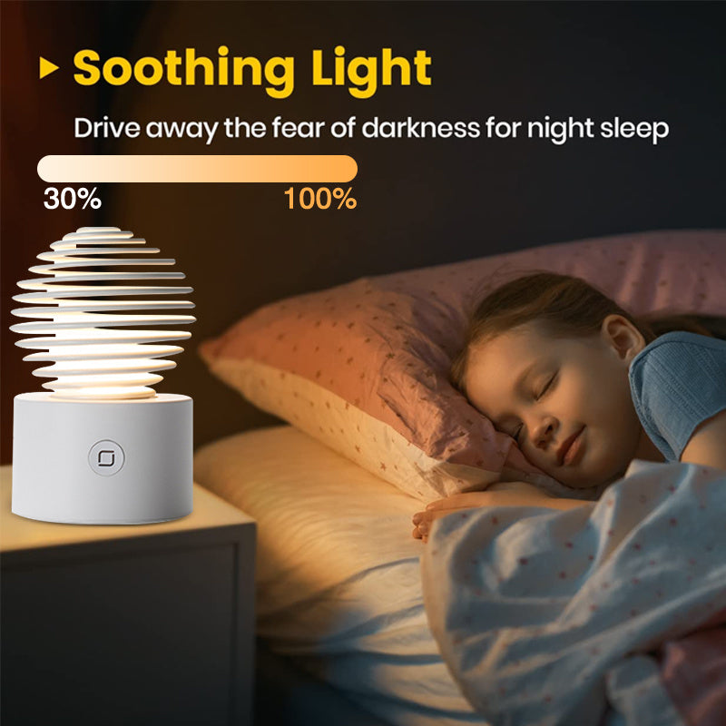 Deformation Decompression Touch Night Light USB Metal Iron Spring Nightlight Candle Light Table Lamp Cute Lamps Bedroom Bedside