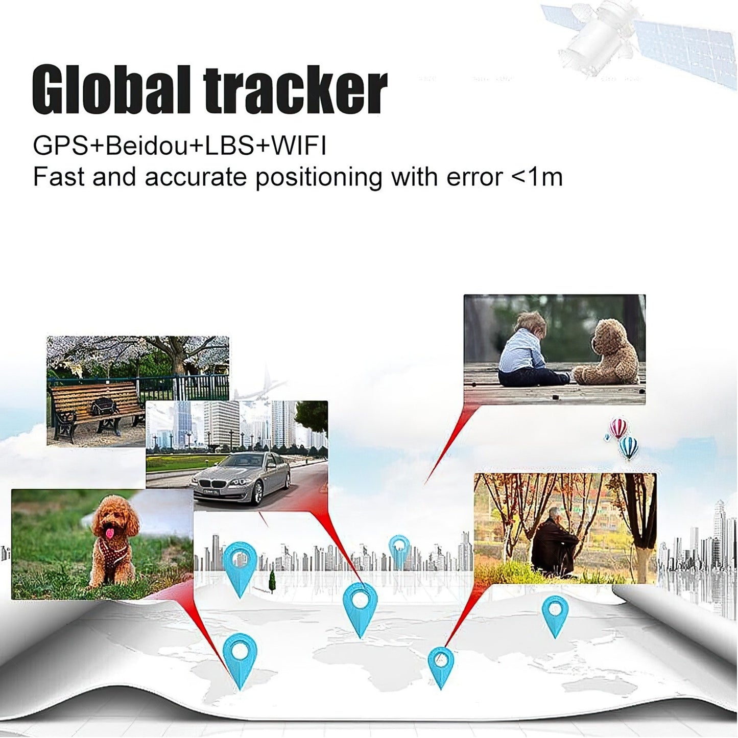 GPS Tracking Device for Cars with Waterproof Case + Magnetic Mount