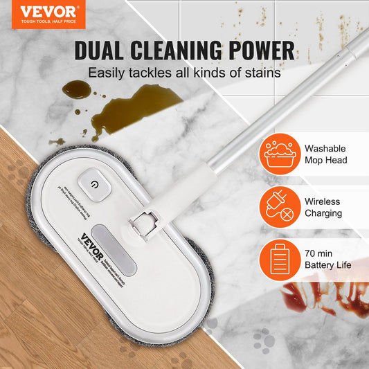 Cordless Electric Mop, Up to 70 mins Powerful Battery