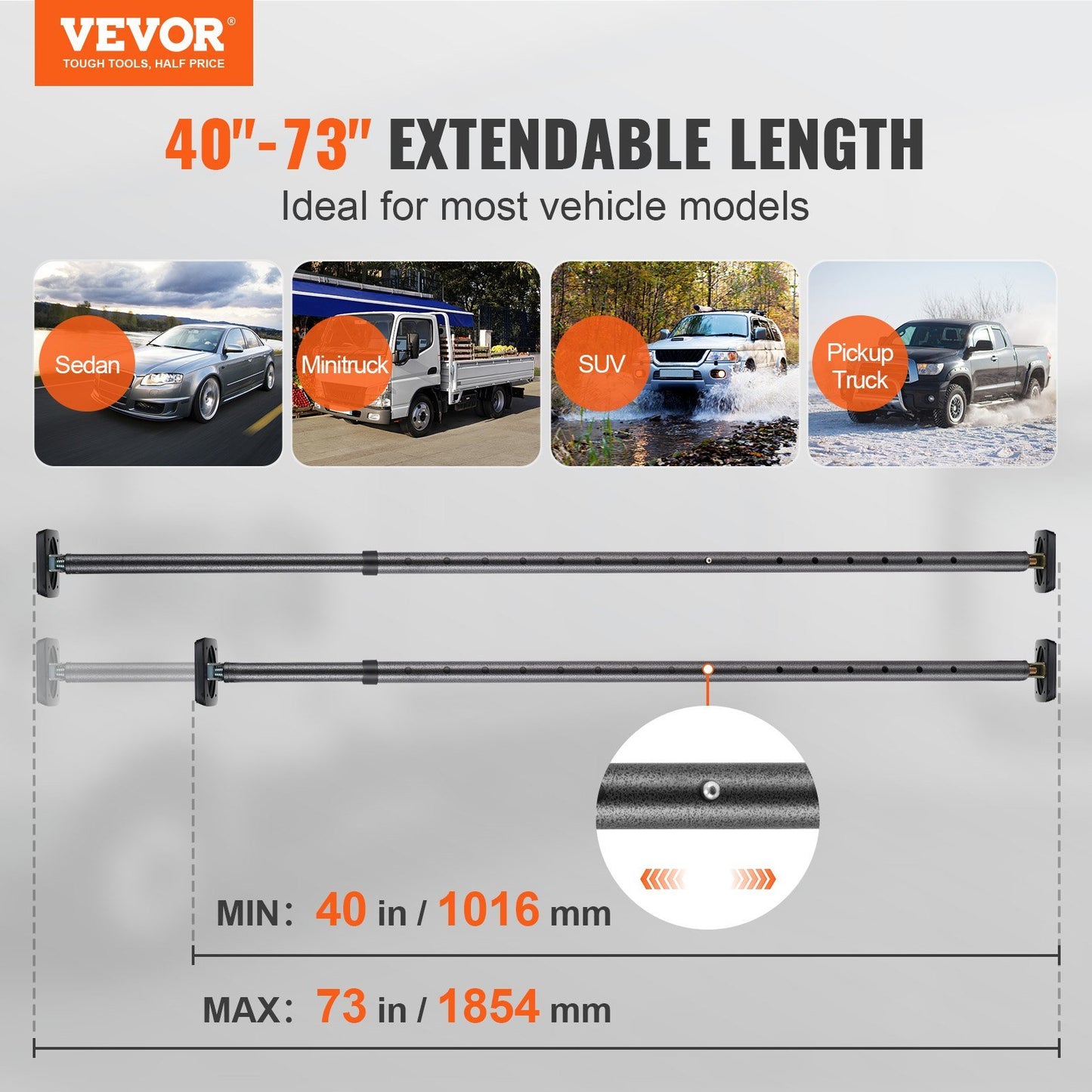 Heavy-duty Steel Cargo Stabilizer Bar with 220 lbs Capacity