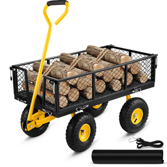 Steel Garden Cart, Heavy Duty 900 lbs Capacity