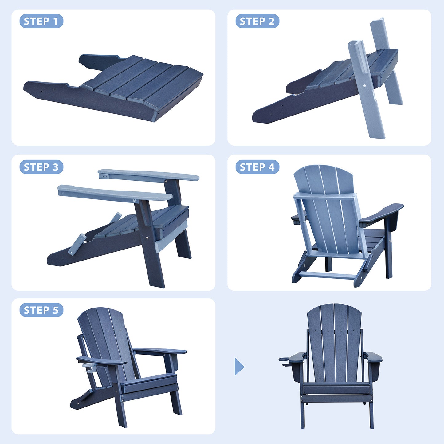 3 PCS Folding Adirondack Sets