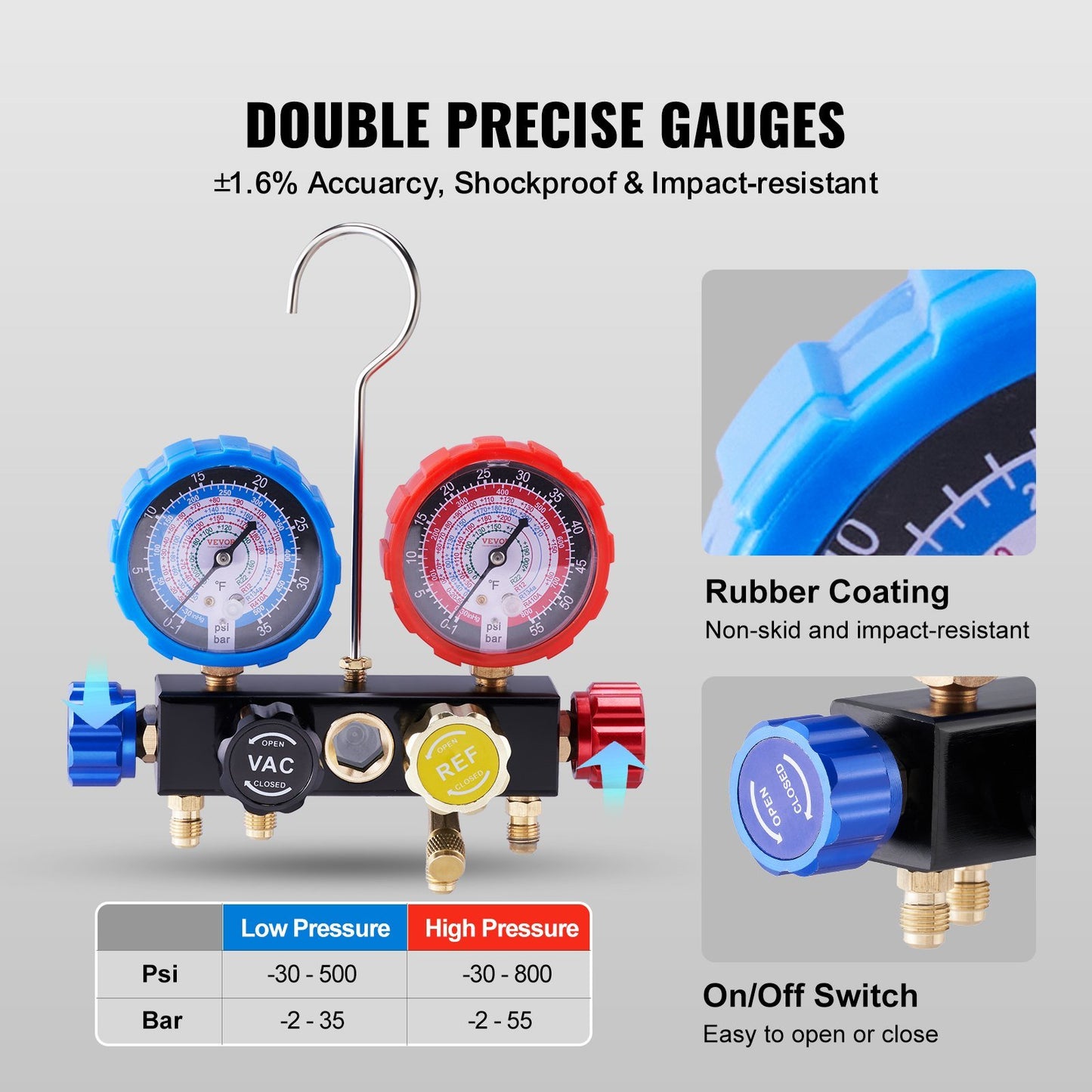 4 Way AC Gauge - AC Manifold Gauge Set