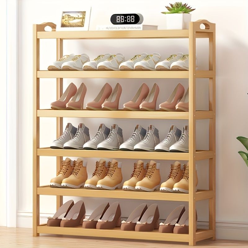 1 bamboo shoe rack for household floor-