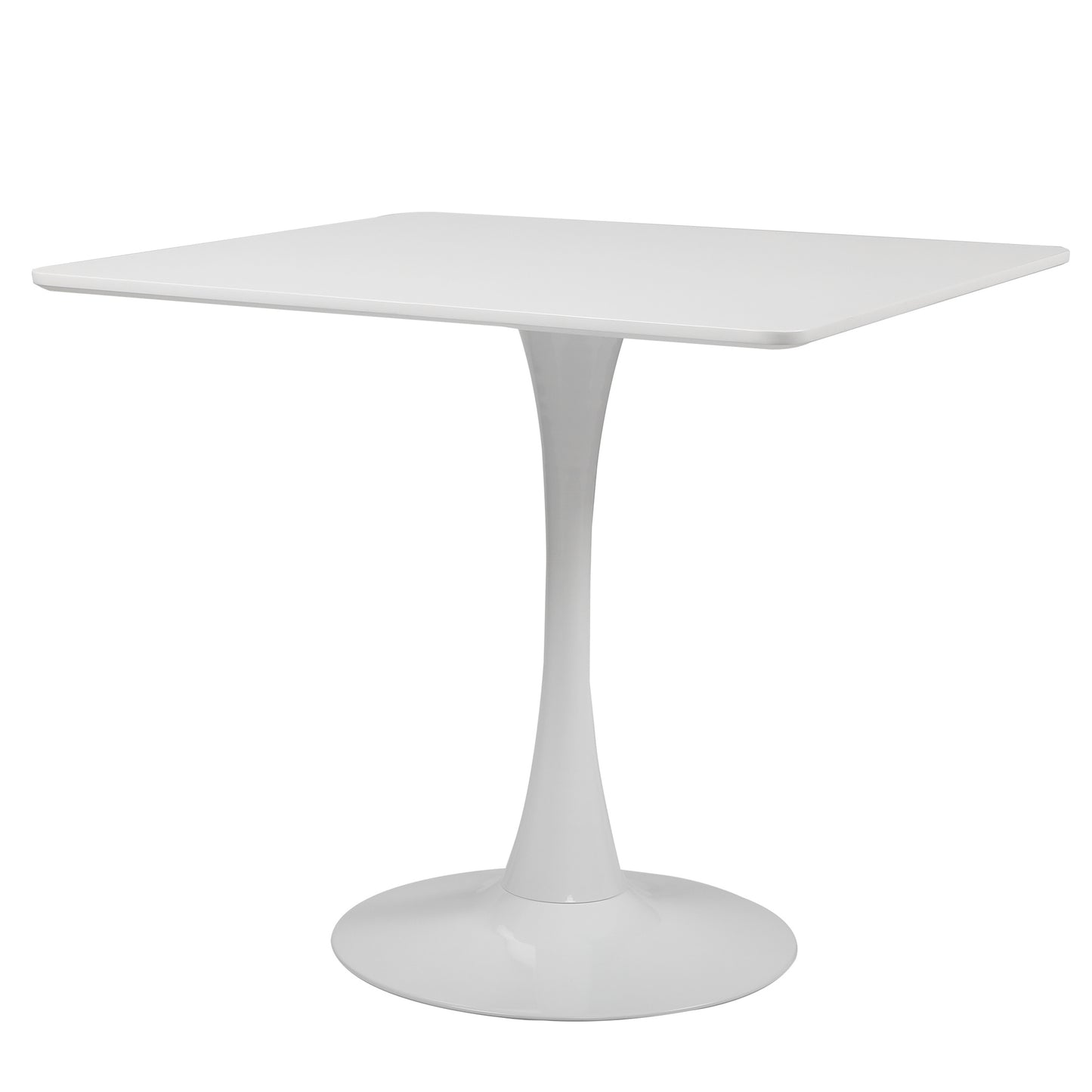 31.5\"H White Tulip Table Mid-Century Dining Table with Round MDF Table Top;  Pedestal Dining Table;  End Table Leisure Coffee Table XH