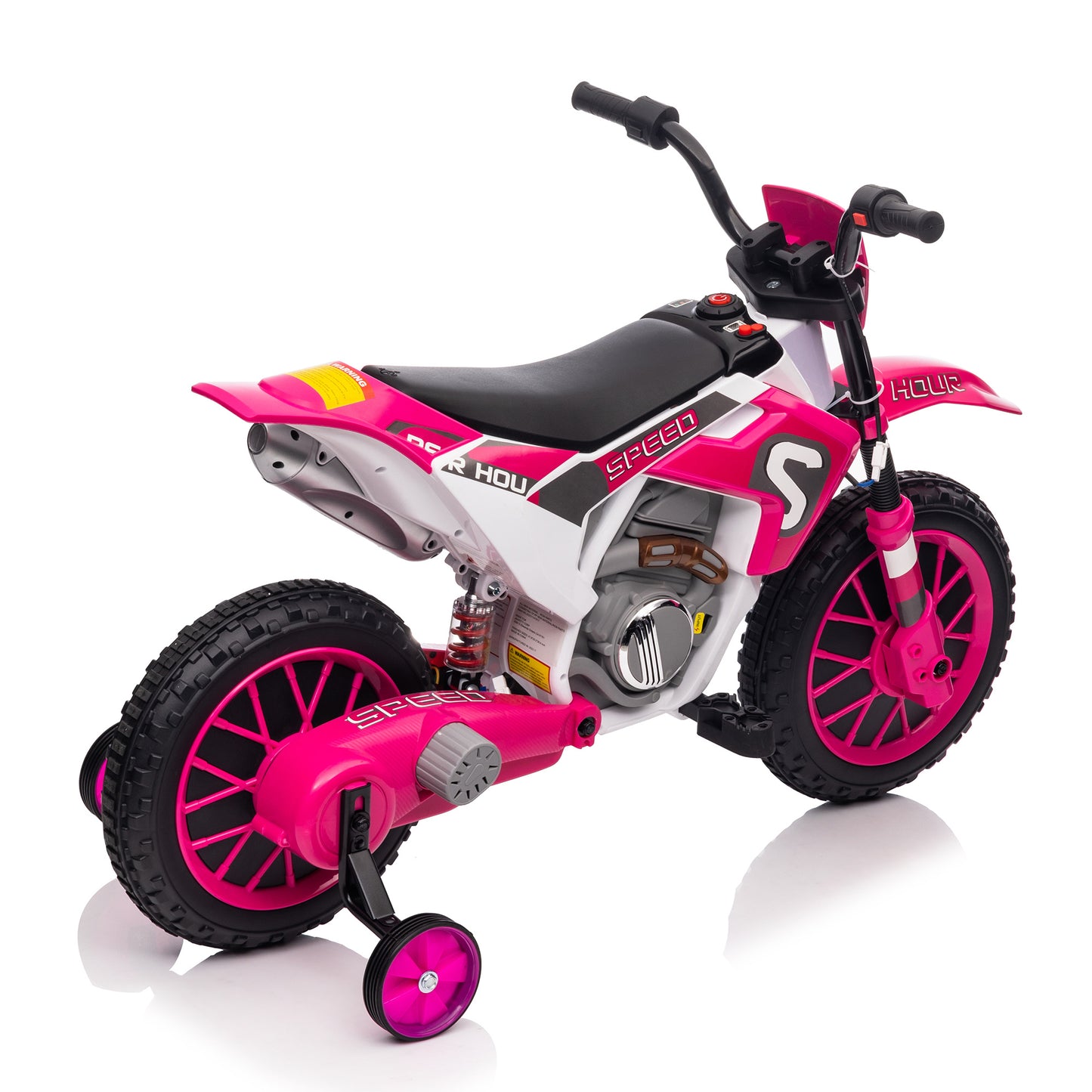 Motorcycle with Training Wheels - Magenta