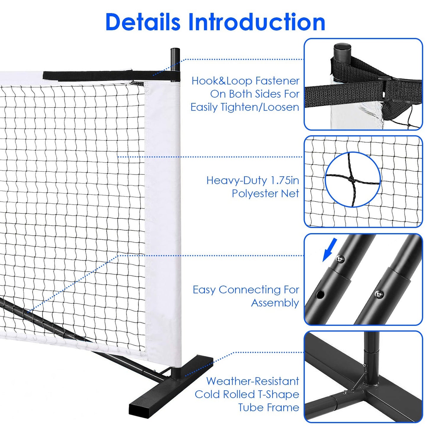 Portable Pickleball Net Set 22ft Regulation Size