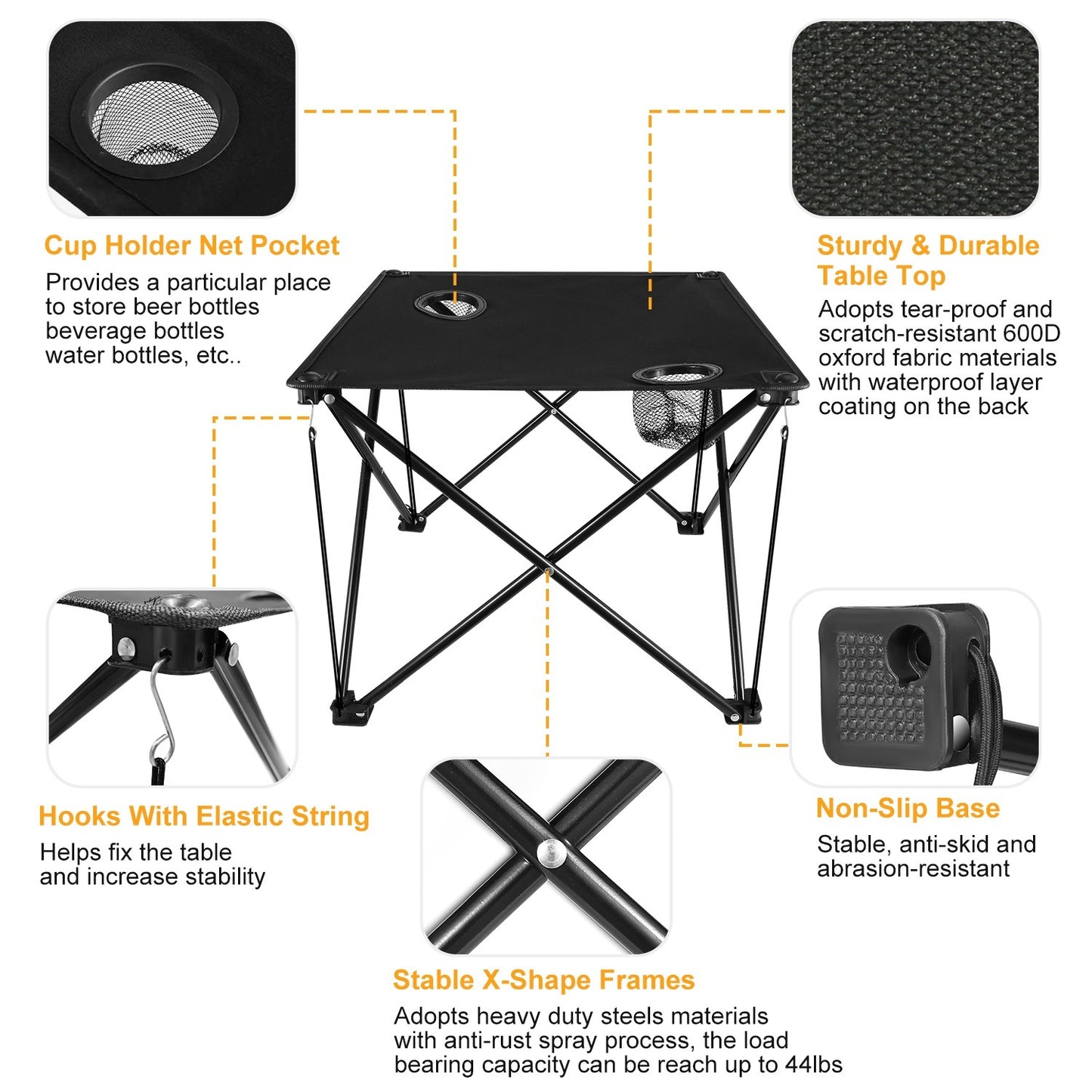 1Pc Foldable Camping Table Portable Picnic Table Lightweight Travel Desk for picnic