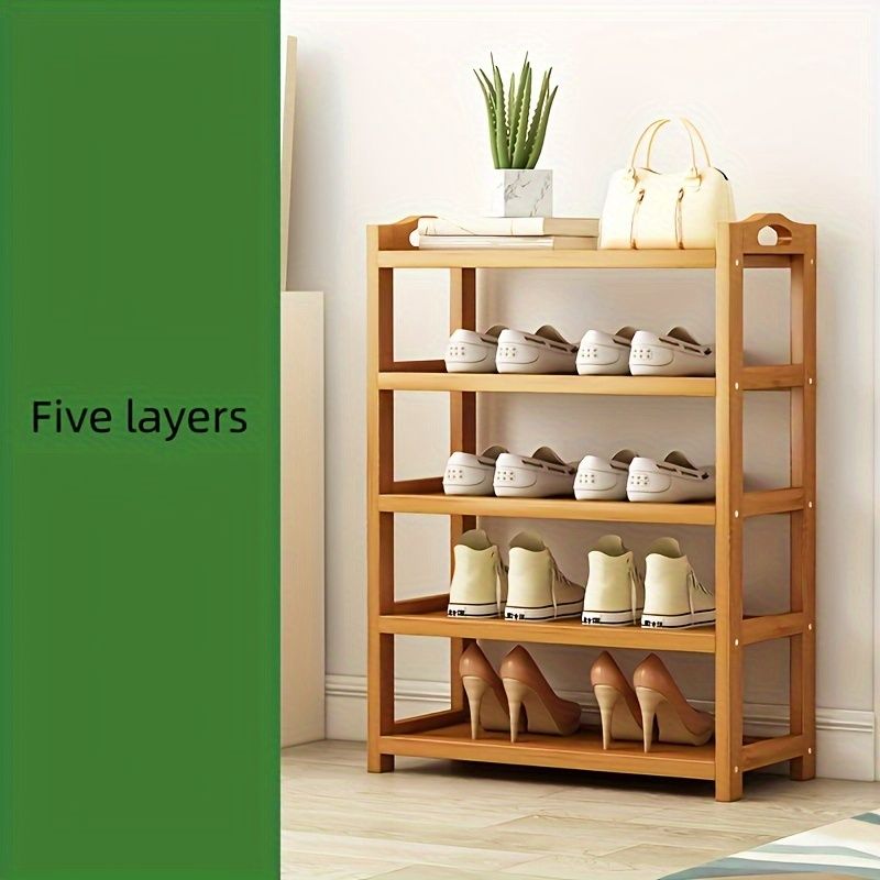 1 bamboo shoe rack for household floor-