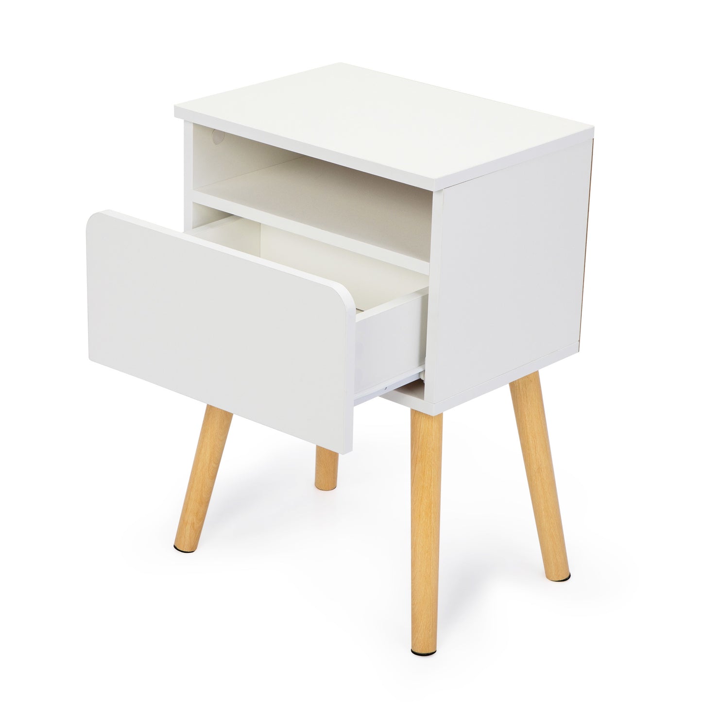 Set of 2 Modern Nightstand, Bedroom Endtable with Drawer, Shelf, Bedside Furniture for Living Room,