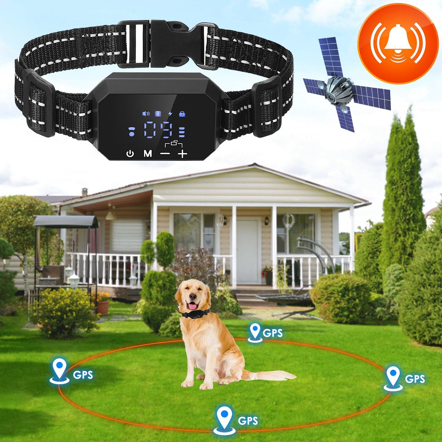 Wireless GPS Dog Fence Rechargeable Waterproof Electric Dog Collar