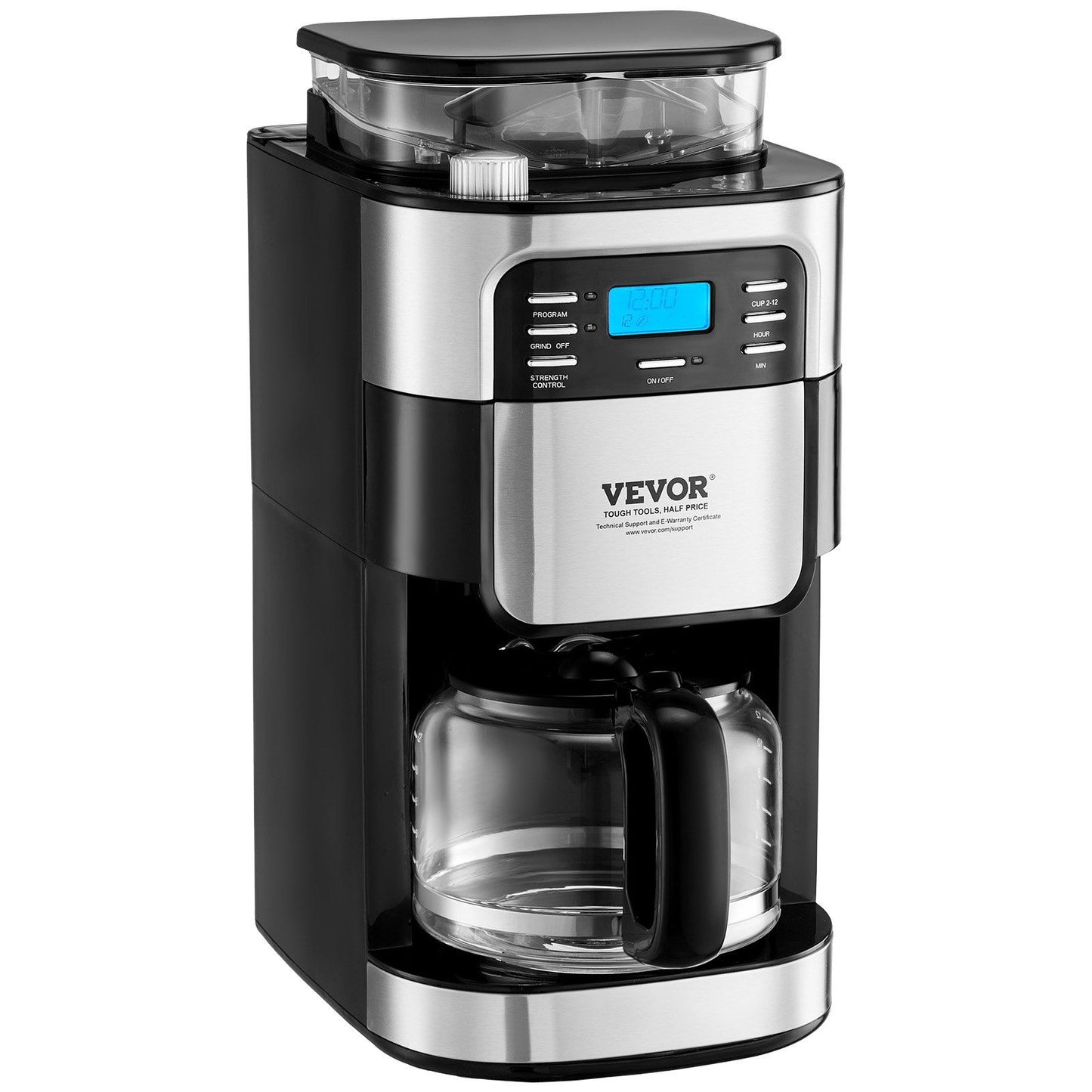 12-Cup Coffee Maker Drip Coffee Machine with 24-Hour Timer for Auto Brew