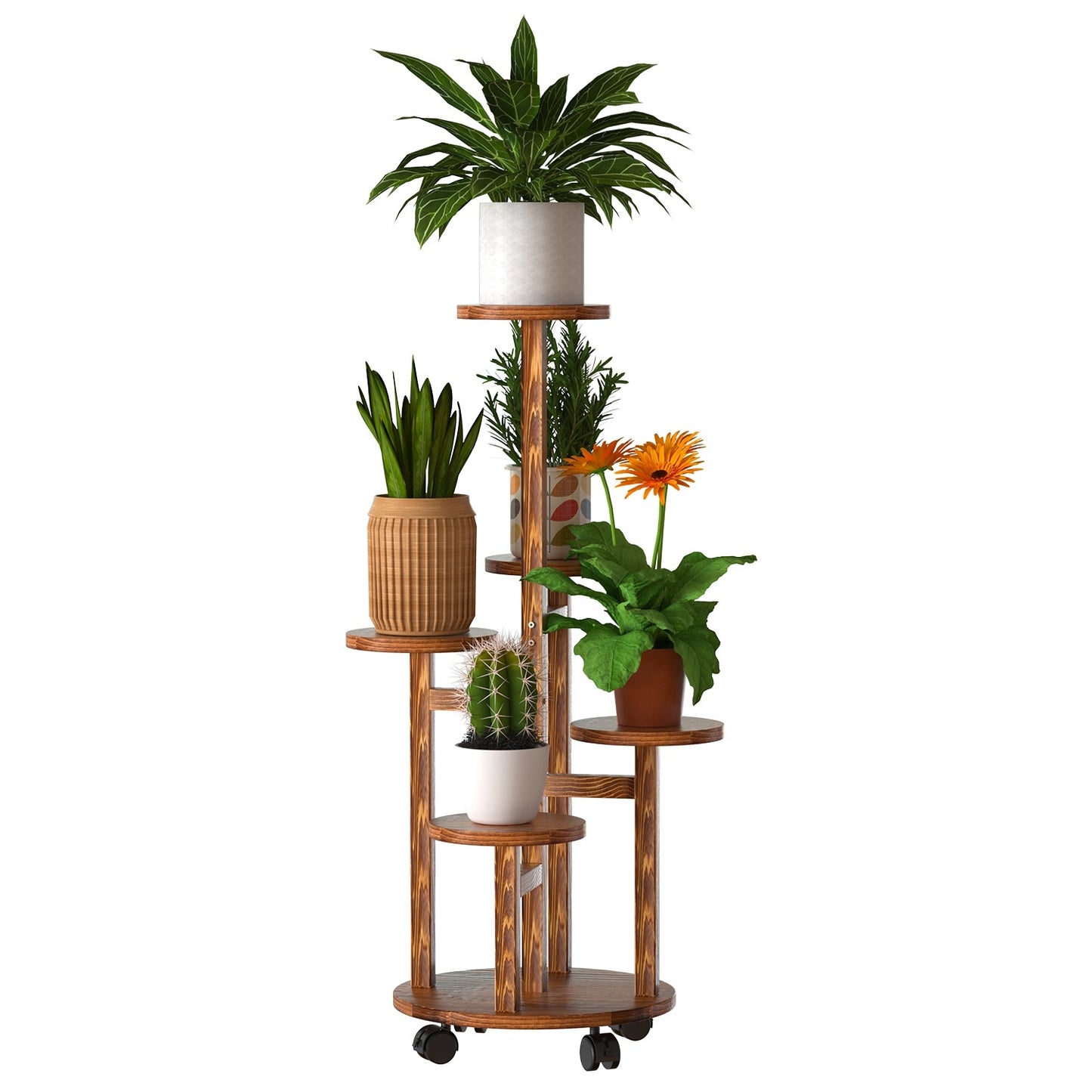 5 Tier Plant Stand with 4 Detachable Wheels