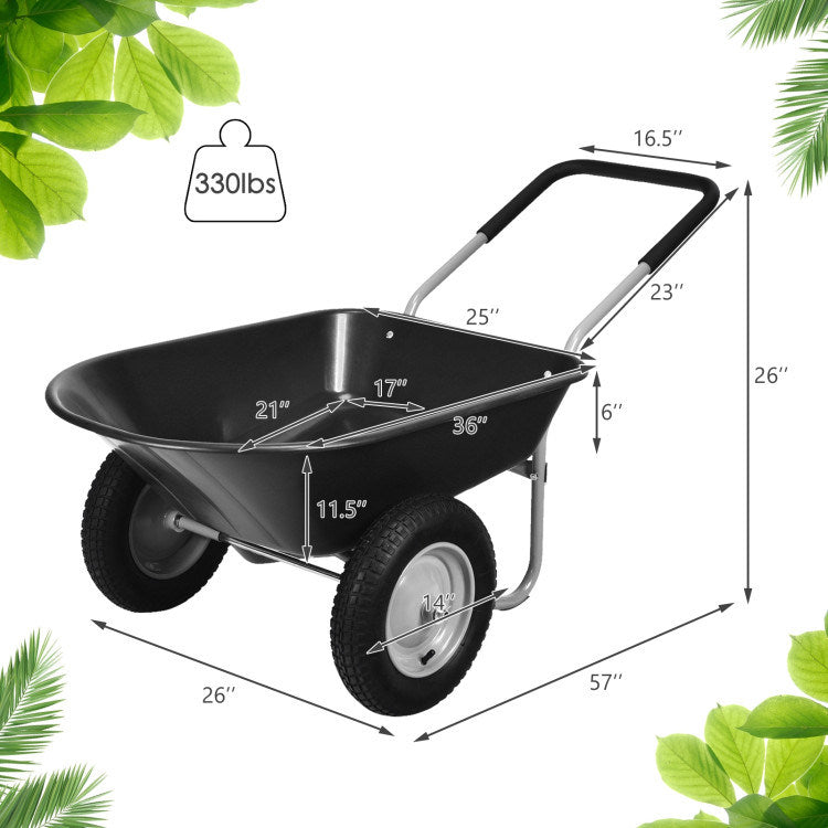 2 Tire Heavy-duty Dolly Utility Cart Wheelbarrow Garden Cart