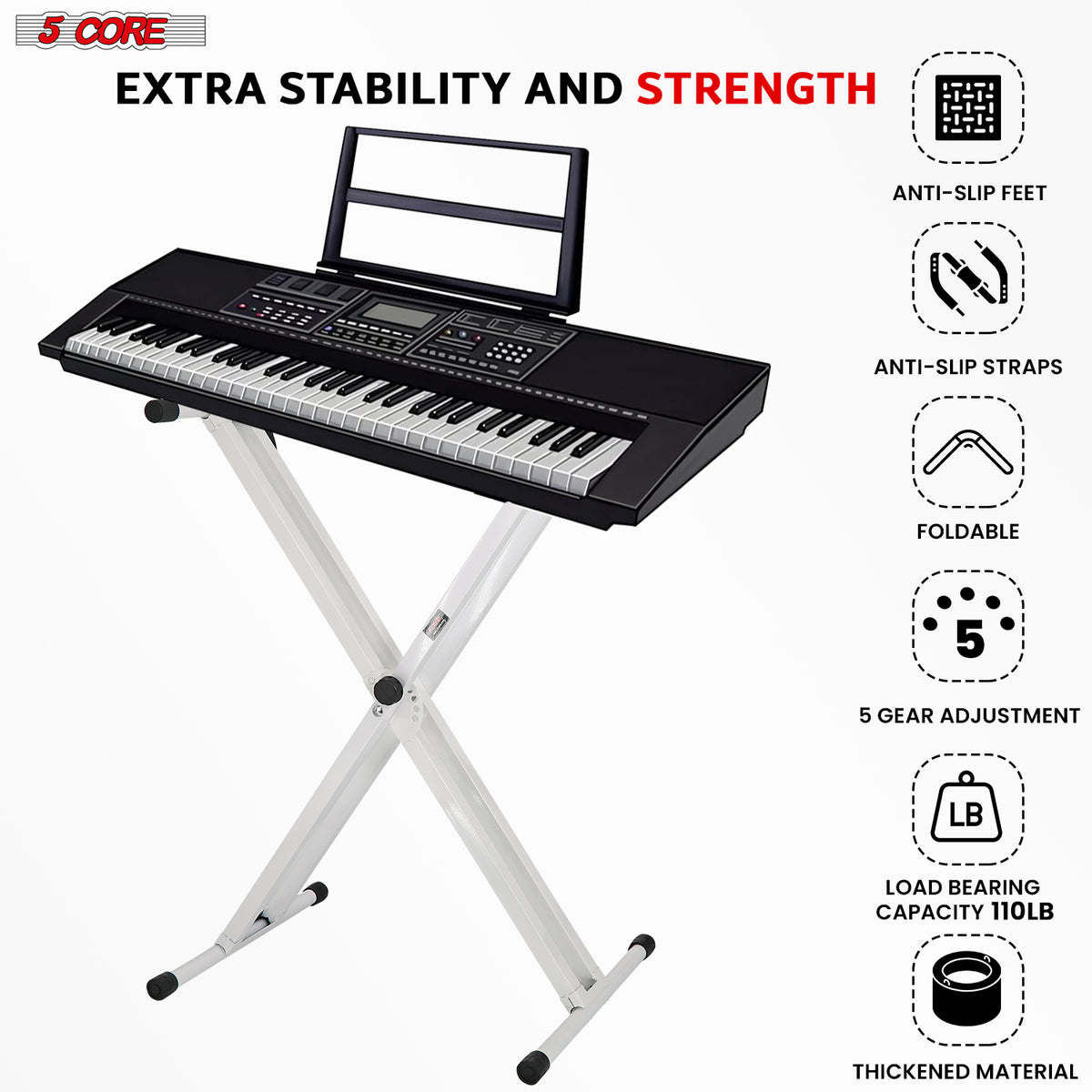 Adjustable X Style Heavy Duty Electric Key Board Casio Synth Holder