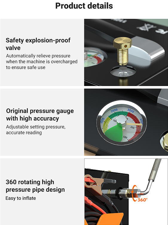 Portable vehicle air pneumatic machine flow 11 Lmin electric high pressure air pump