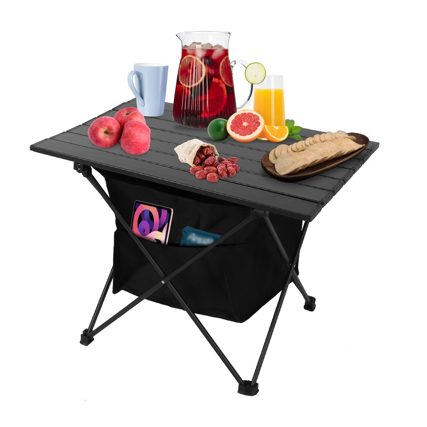 Rustproof Portable Aluminum Alloy Roll-Up Camping Table