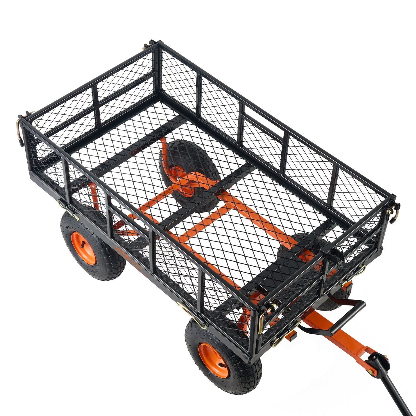 Dump Cart, Metal Garden Dump Cart with Easy to Assemble Frame