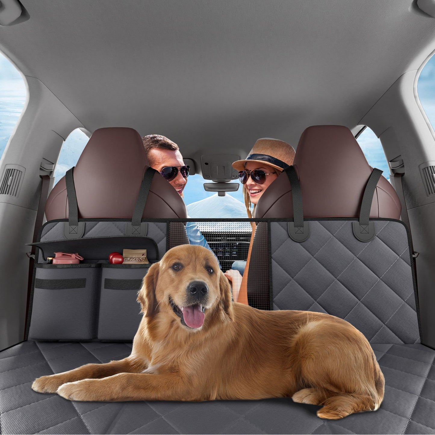 Dog Car Seat Cover for Back Seat 54 x 24 in Waterproof 600D for Cars