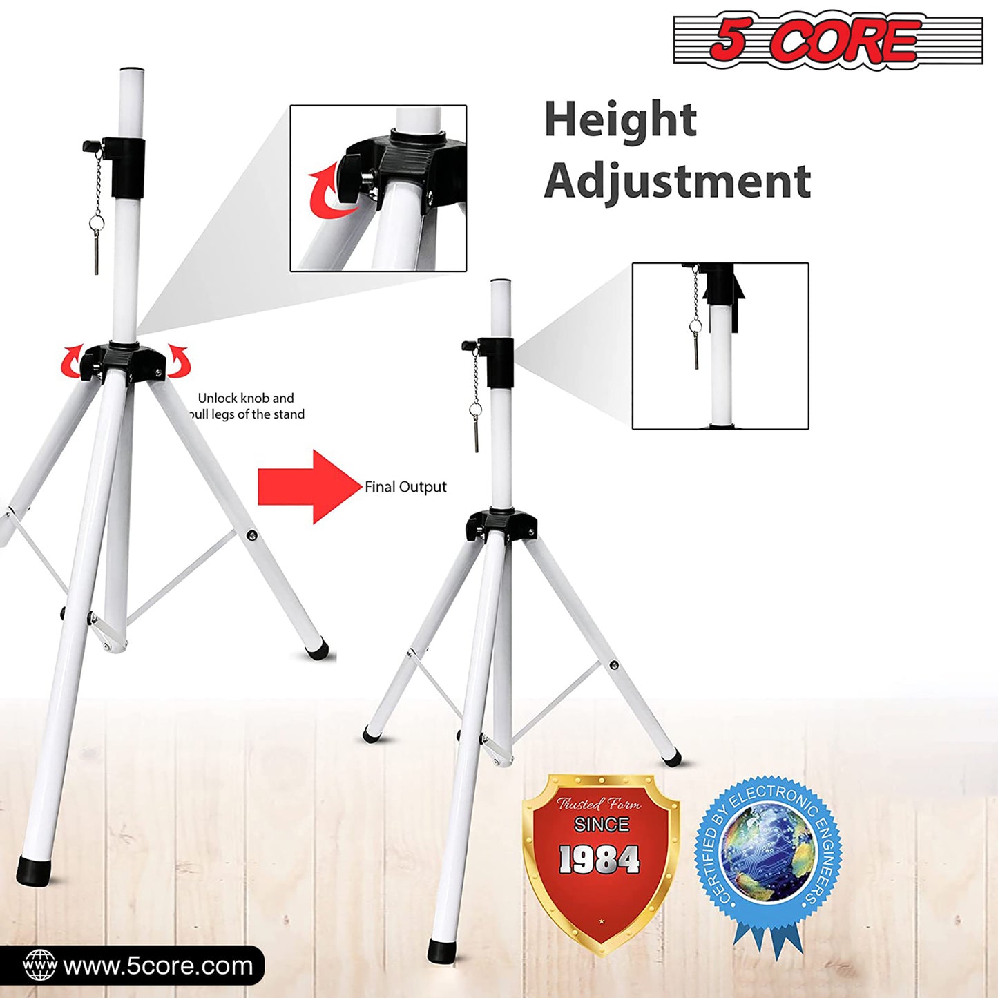 5 Core Speaker Stand Tripod Floor